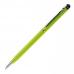 Penna fine ed elegante in alluminio con gommino touch e inchiostro blu color lime