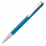 Penna twist in alluminio con clip e punta in metallo e inchiostro blu color blu