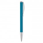 Penna twist in alluminio con clip e punta in metallo e inchiostro blu color blu quinta vista