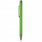 Penna in alluminio con finitura soft-touch e inchiostro blu color lime terza vista