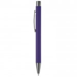 Penna in alluminio con finitura soft-touch e inchiostro blu color viola terza vista