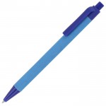 Classica penna a scatto in plastica riciclata con inchiostro blu color blu