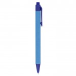 Classica penna a scatto in plastica riciclata con inchiostro blu color blu quinta vista