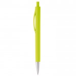 Penna a sfera di plastica ABS con punta metallizzata e inchiostro blu color lime terza vista