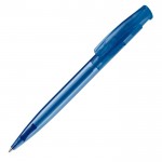 Penna in plastica trasparente con inchiostro blu prodotta in Germania color blu trasparente