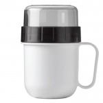 Barattolo porta alimenti a tazza con due scomparti da 520 e 230ml color bianco quarta vista