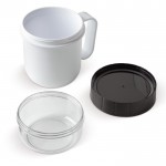 Barattolo porta alimenti a tazza con due scomparti da 520 e 230ml color bianco settima vista