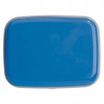 Lunch box bicolore con logo in plastica rigida resistente da 1.000ml color blu seconda vista