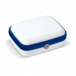 Lunch box bicolore con logo in plastica rigida resistente da 1.000ml color bianco/blu