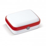 Lunch box bicolore con logo in plastica rigida resistente da 1.000ml color rosso