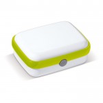 Lunch box bicolore con logo in plastica rigida resistente da 1.000ml color verde chiaro 