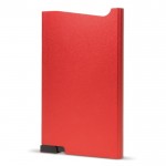 Porta carte in alluminio con spazio per 6 carte e protezione RFID color rosso