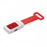 Torcia con luce LED e cinturino pieghevole in silicone per agganciarla color rosso