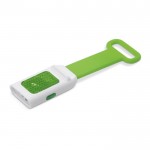 Torcia con luce LED e cinturino pieghevole in silicone per agganciarla color lime