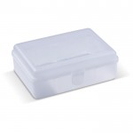 Lunch box rettangolare con chiusura a clip prodotto in EU da 950 ml color bianco trasparente