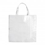 Borsa in tessuto PP lucido con manici lunghi 50 cm e peso massimo 10kg color bianco seconda vista