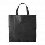 Borsa in tessuto PP lucido con manici lunghi 50 cm e peso massimo 10kg color nero terza vista