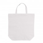 Shopper in tela di cotone 250 g/m² con manici corti 44cm color bianco seconda vista