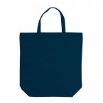 Shopper in tela di cotone 250 g/m² con manici corti 44cm color blu scuro seconda vista