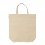 Shopper in tela di cotone 250 g/m² con manici corti 44cm color beige terza vista