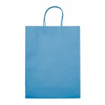 Borsa di carta kraft di colori grande per regalo 120 g/m2 color azzurro seconda vista