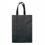 Borsa in tessuto non tessuto laminato opaco da 105g/m² con manici 48cm color nero seconda vista