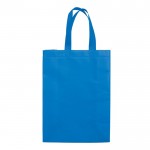 Borsa in tessuto non tessuto laminato opaco da 105g/m² con manici 48cm color blu terza vista