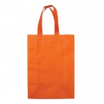 Borsa in tessuto non tessuto laminato opaco da 105g/m² con manici 48cm color arancione seconda vista