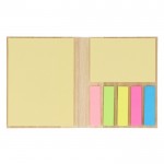 Blocchetto di bambù con 2 set di post-it gialli e segnapagina adesivi color naturale quarta vista