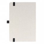 Quaderno in cotone riciclato e RPET con pagine FSC A5 color bianco sporco terza vista