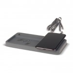 Organizer da scrivania rettangolare con caricabatterie wireless 5W color grigio