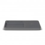 Organizer da scrivania rettangolare con caricabatterie wireless 5W color grigio seconda vista