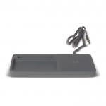 Organizer da scrivania rettangolare con caricabatterie wireless 5W color grigio terza vista