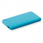 Powerbank wireless da 4.000mAh con finitura gommata e ventose color azzurro