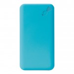 Powerbank wireless da 4.000mAh con finitura gommata e ventose color azzurro quarta vista