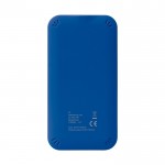 Powerbank wireless rettangolare ultrasottile con finitura gommata da 5W color blu scuro sesta vista