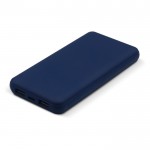 Powerbank con finitura gommata, porta USB-A e porta tipo C da 8000mAh color blu scuro