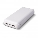 Powerbank con 2 porte USB-A e una tipo C e una micro USB da 16.000mAh color bianco seconda vista