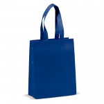 Borsa in tnt laminato opaco con manici coordinati da 105 g/m² color blu scuro