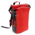 Zaino roll-top impermeabile con spallacci imbottiti da 25L color rosso