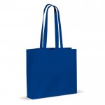 Borsa colorata di cotone 140 g/m² OEKO-TEX con soffietto color blu