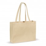 Shopper di cotone con soffietto e certificazione OEKO-TEX da 280 g/m² color beige