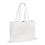 Shopper di cotone colorato con soffietto OEKO-TEX da 280 g/m² color bianco