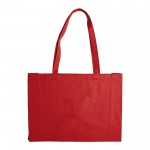 Shopper di cotone colorato con soffietto OEKO-TEX da 280 g/m² color rosso seconda vista