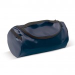 Necessaire in PVC e poliestere completamente foderato con maniglia color blu scuro