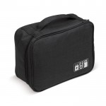 Borsa organizer da viaggio con vari scomparti interni in poliestere color nero