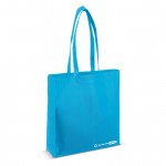 Shopper ecologica in rPET 100 g/m² con manici lunghi e soffietto color blu