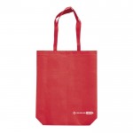 Shopper ecologica in rPET 100 g/m² con manici lunghi e soffietto color rosso seconda vista