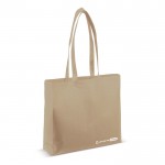 Borsa ecologica in rPET 100 g/m² con manici lunghi e soffietto color beige