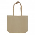 Borsa ecologica in rPET 100 g/m² con manici lunghi e soffietto color beige terza vista